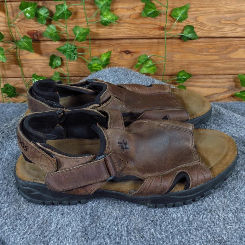 Nevados V6421M-EX Mens Sport Fisherman Sandals Sz 10 Hiking Trail Brown Leather
